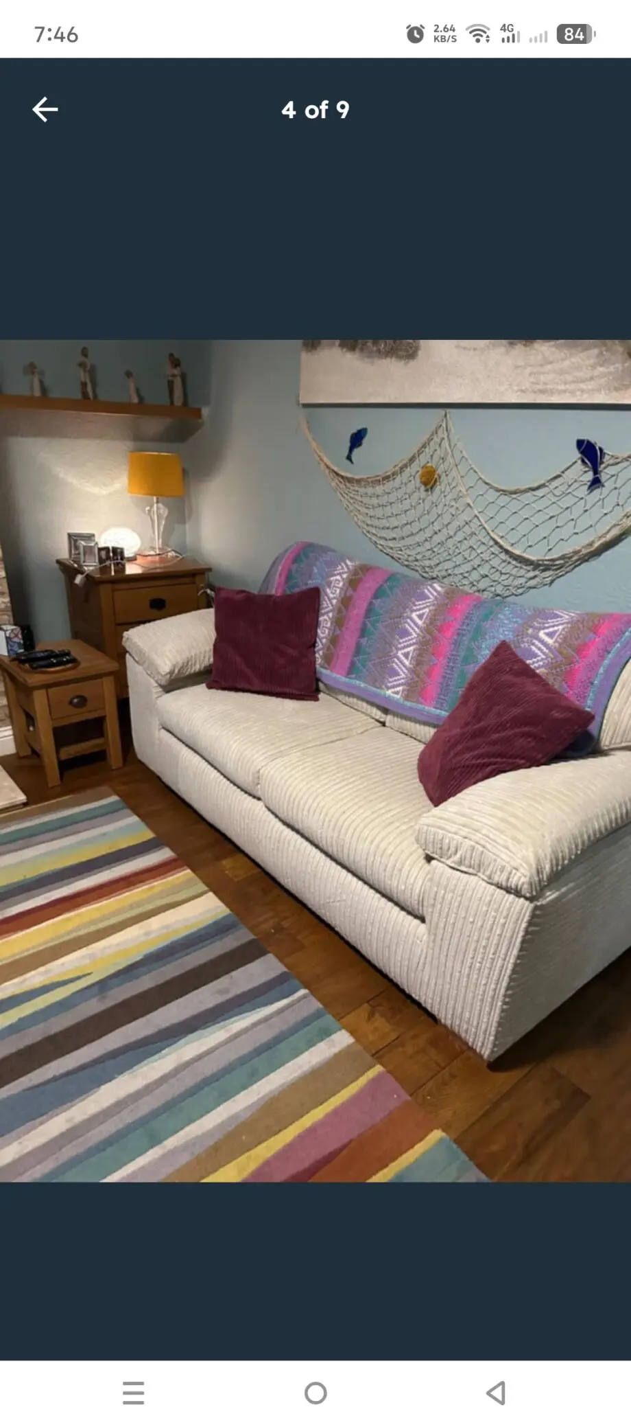 Almafi Cord Highback 3+2 Seater Sofa Pair
