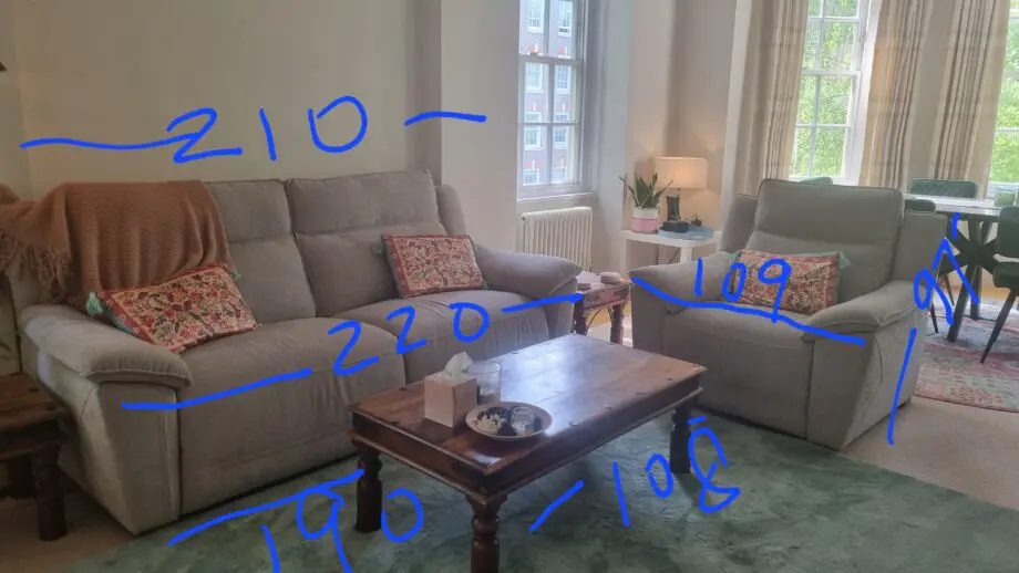 Almost new Oak Furnitureland sofa set