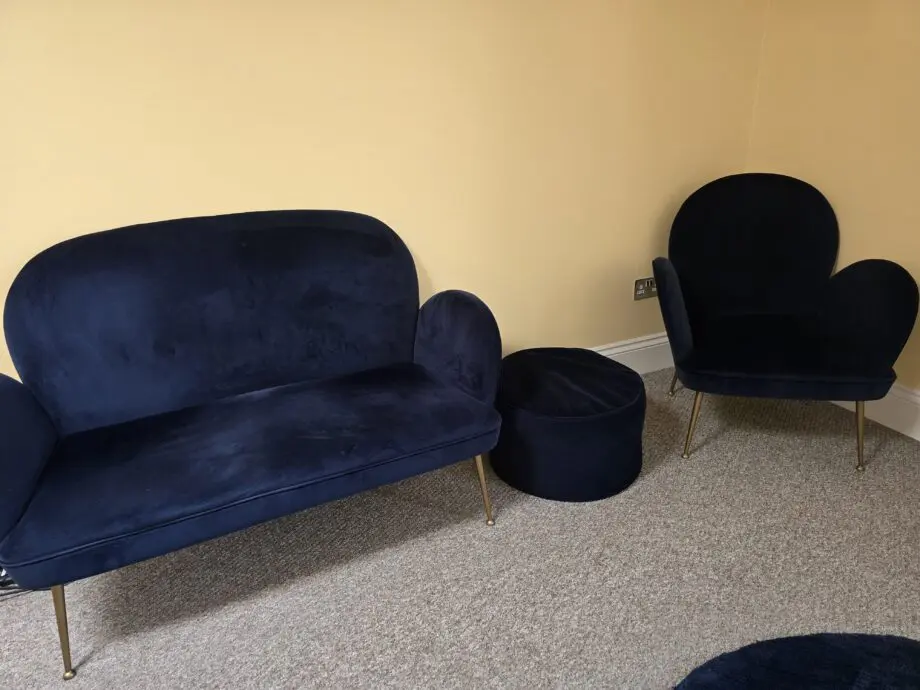 2 Seater Sofa, chair and footstool – excellent condition