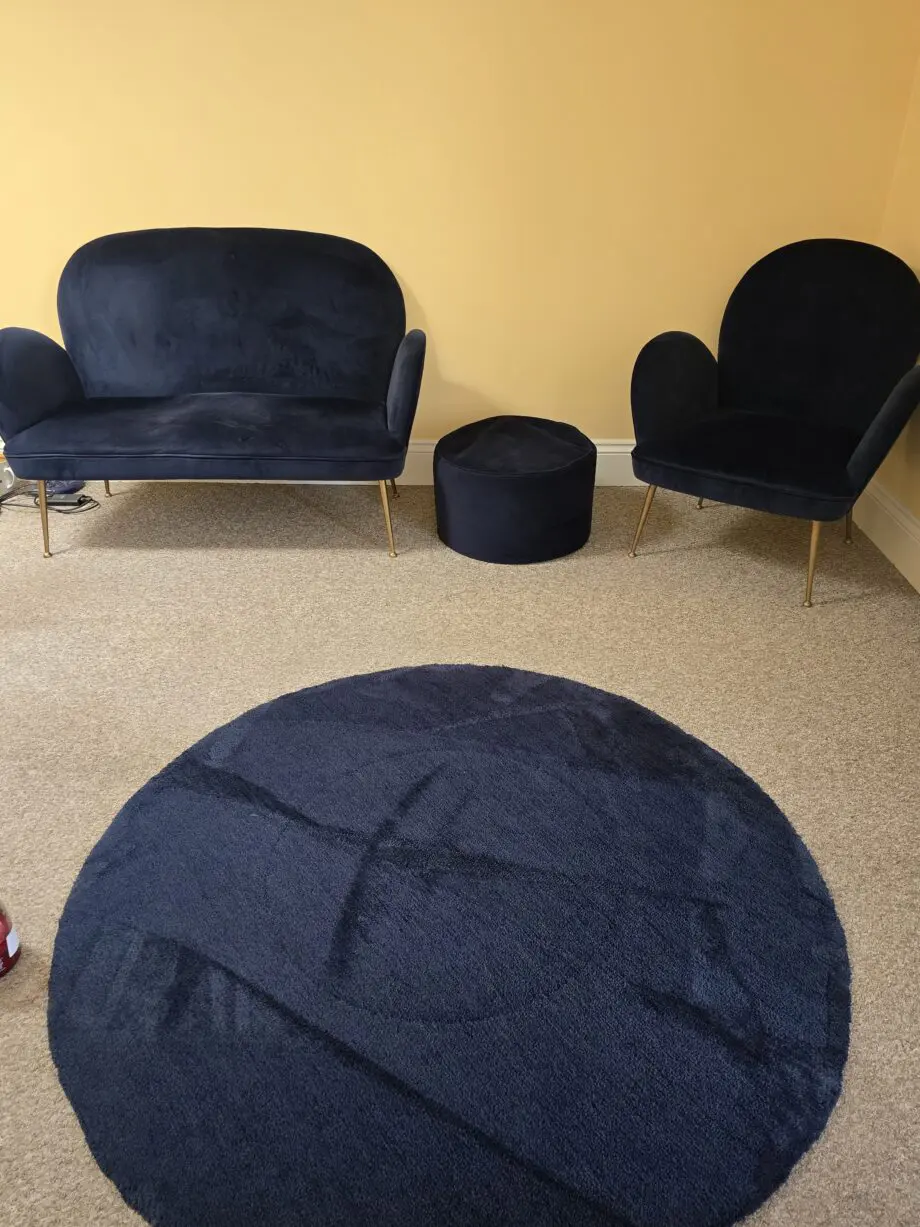 2 Seater Sofa, chair and footstool – excellent condition