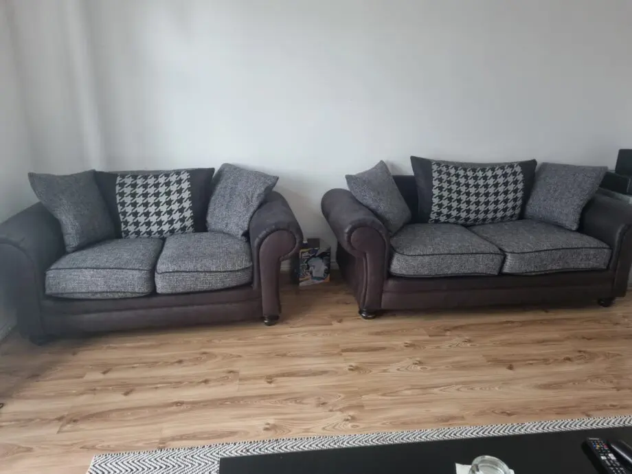Black and grey sofa