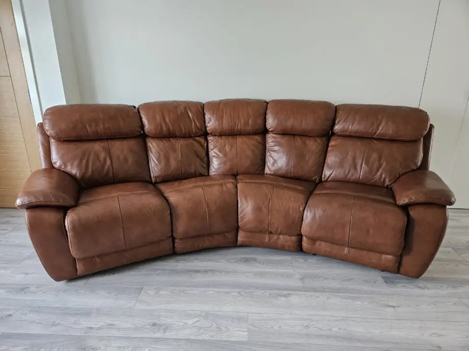 DFS Daytona curved leather sofa