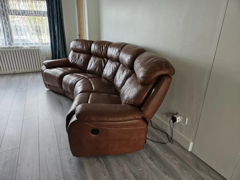 DFS Daytona curved leather sofa