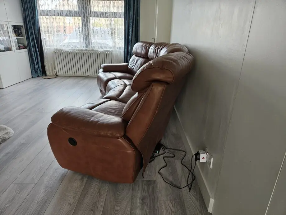 DFS Daytona curved leather sofa