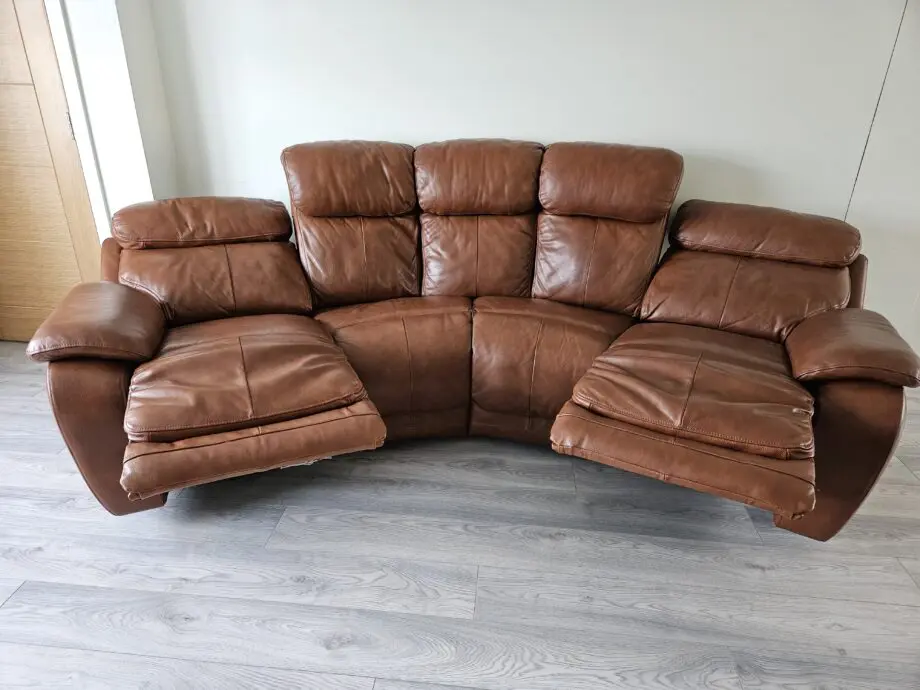 DFS Daytona curved leather sofa
