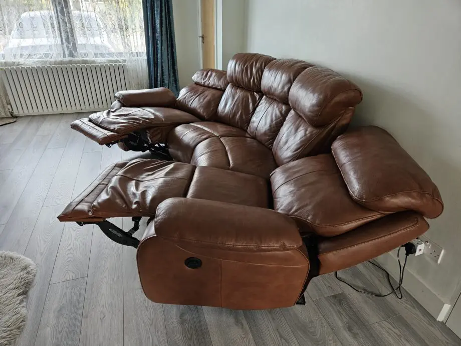 DFS Daytona curved leather sofa