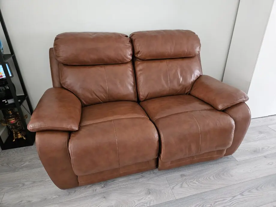 DFS Daytona curved leather sofa