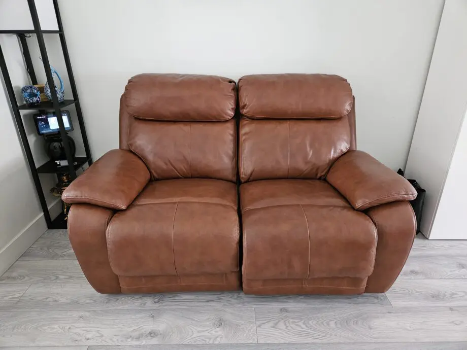 DFS Daytona curved leather sofa