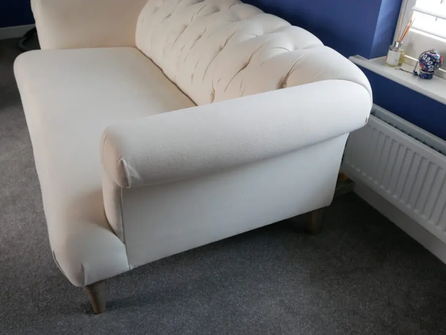 Loaf Medium Dixie Sofa In Oat Brushed Cotton With Tall Legs Chesterfield Modern