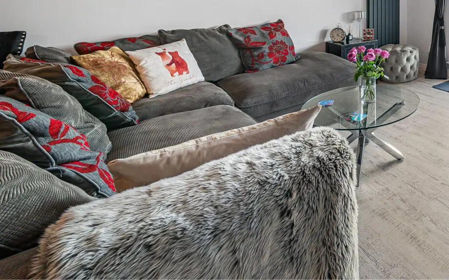 DFS Large Grey Fabric Corner Sofa