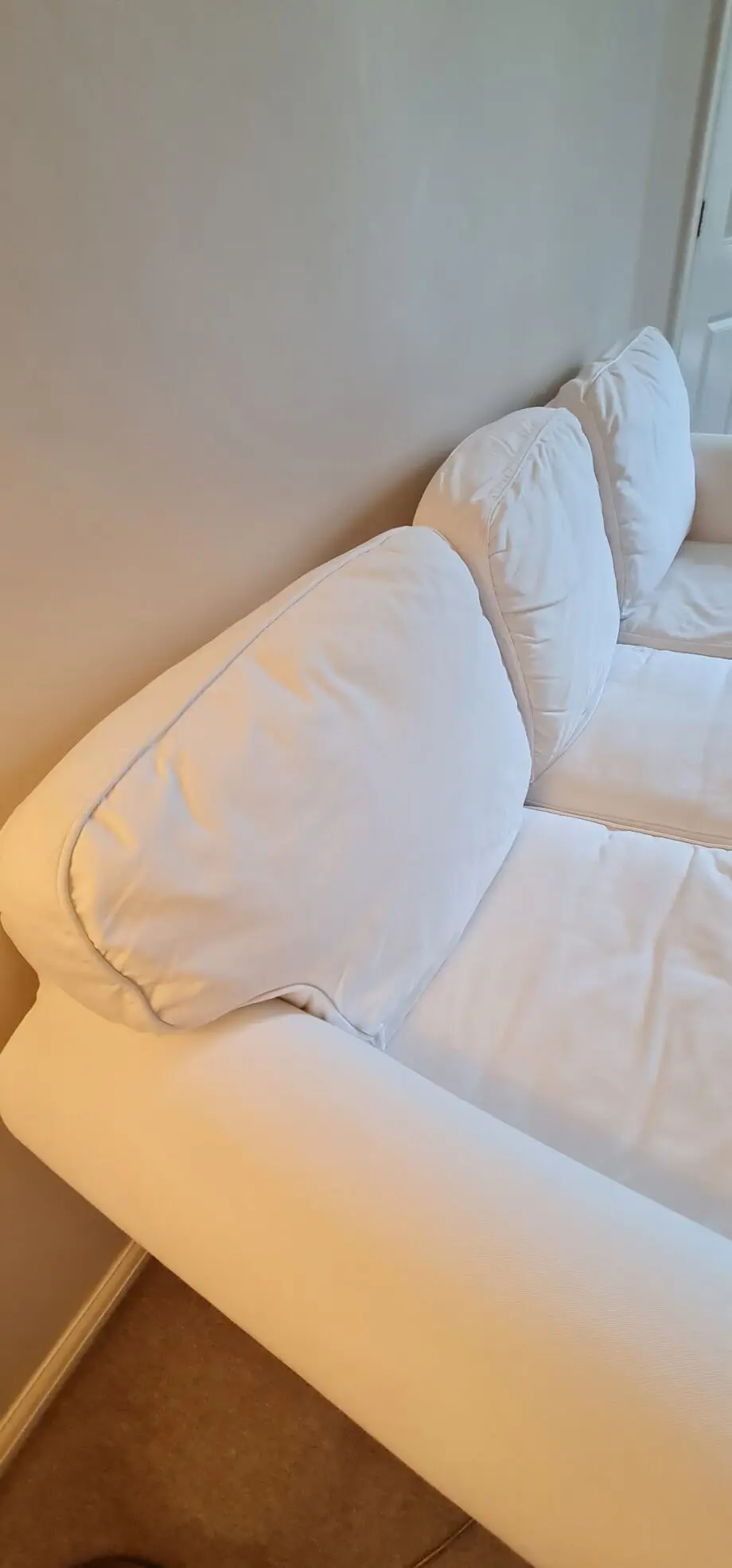 IKEA EKTORP THREE-SEATER SOFA with 6 cushions and beautiful velvet covers