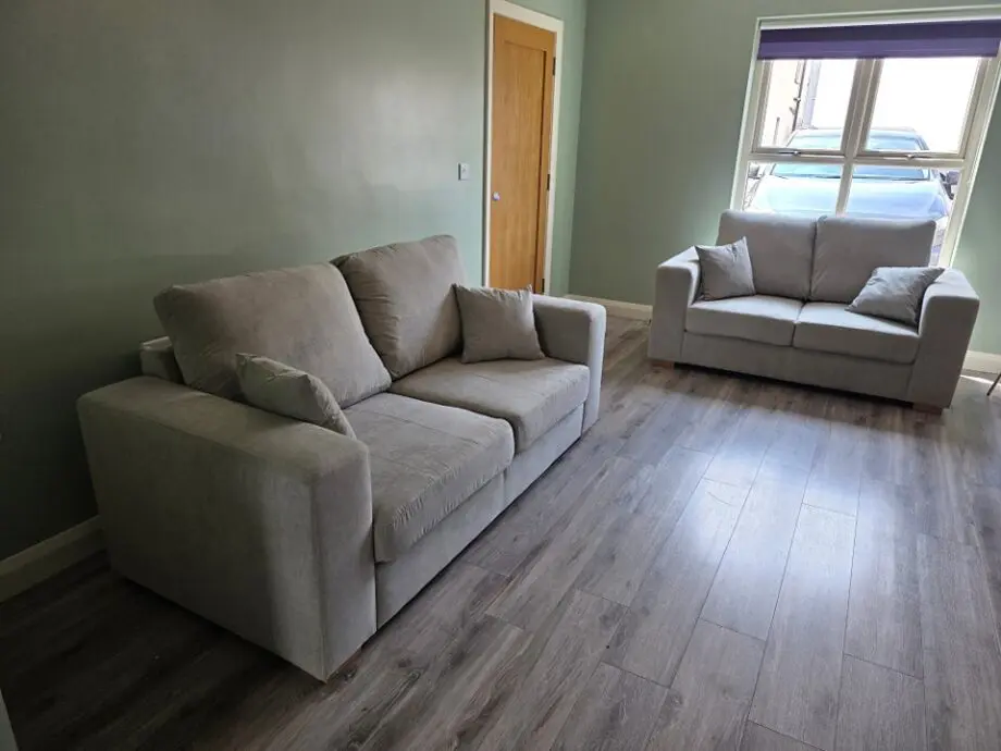 3+2 Beige High Back Sofa Set For Sale