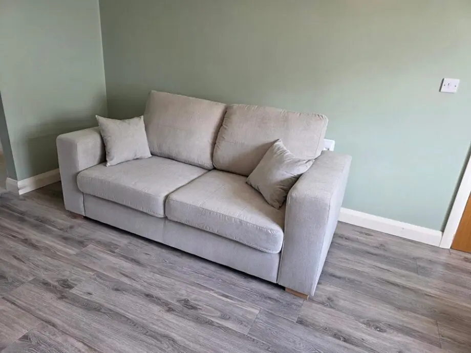 3+2 Beige High Back Sofa Set For Sale