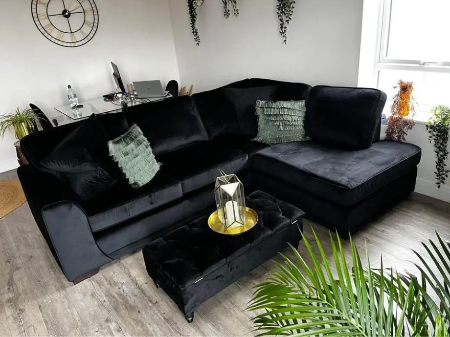 Black Corner Sofa - Brand New