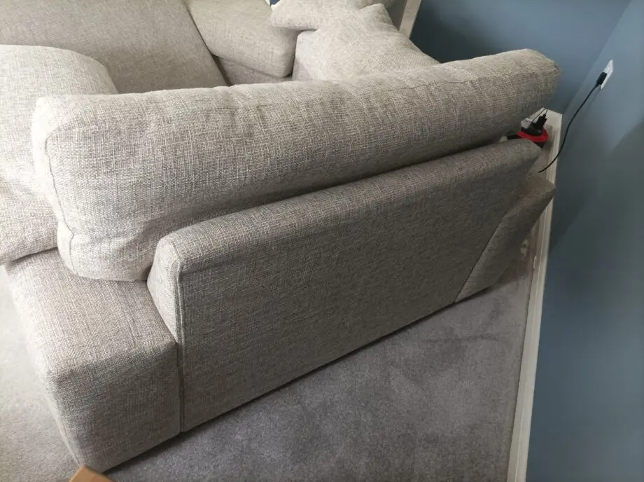 2 piece suite in grey: One large armchair+ 2 seat couch
