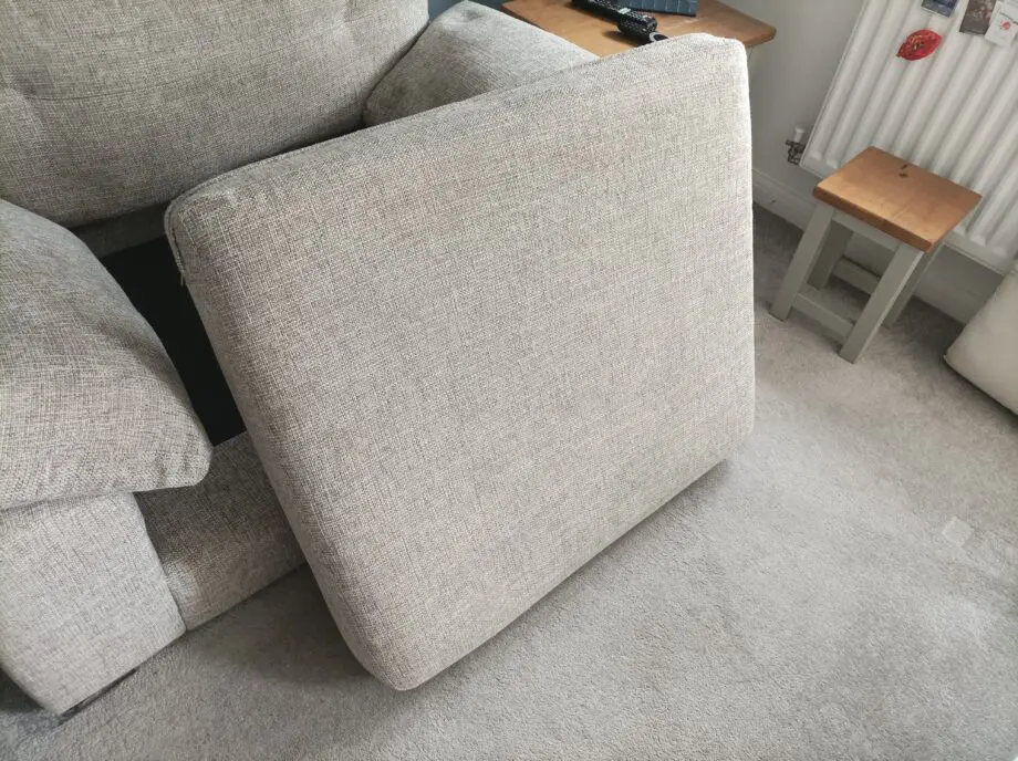 2 piece suite in grey: One large armchair+ 2 seat couch