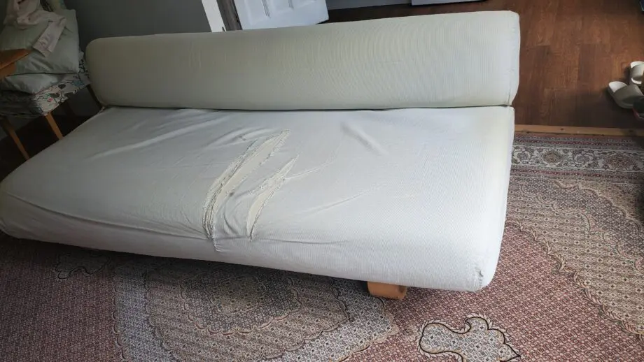 White sofa bed