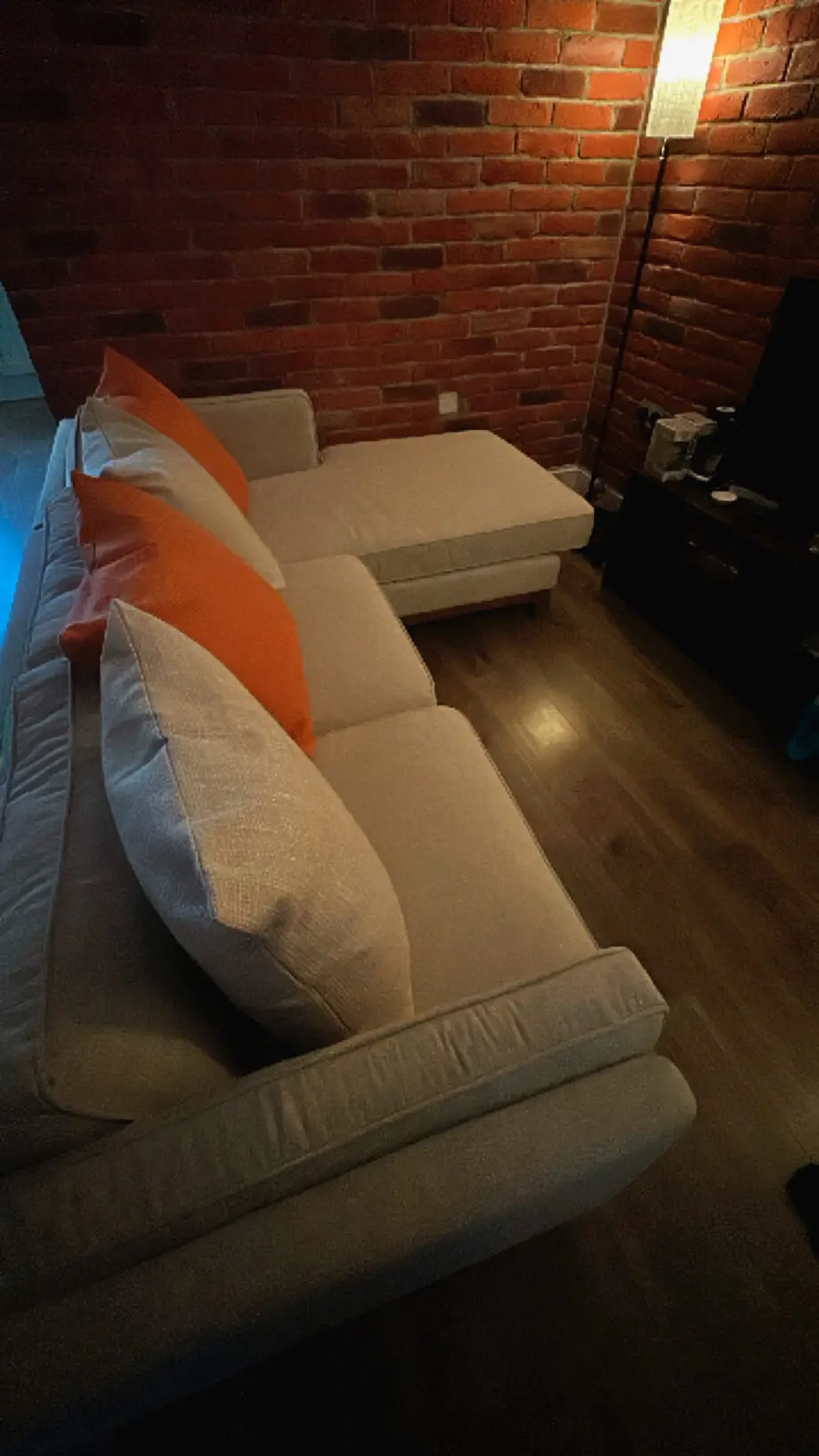 Daals Luxurious Dipley Oatmeal Woven Fabric Sofa, Grande Chaise Sofa - Right Hand Facing