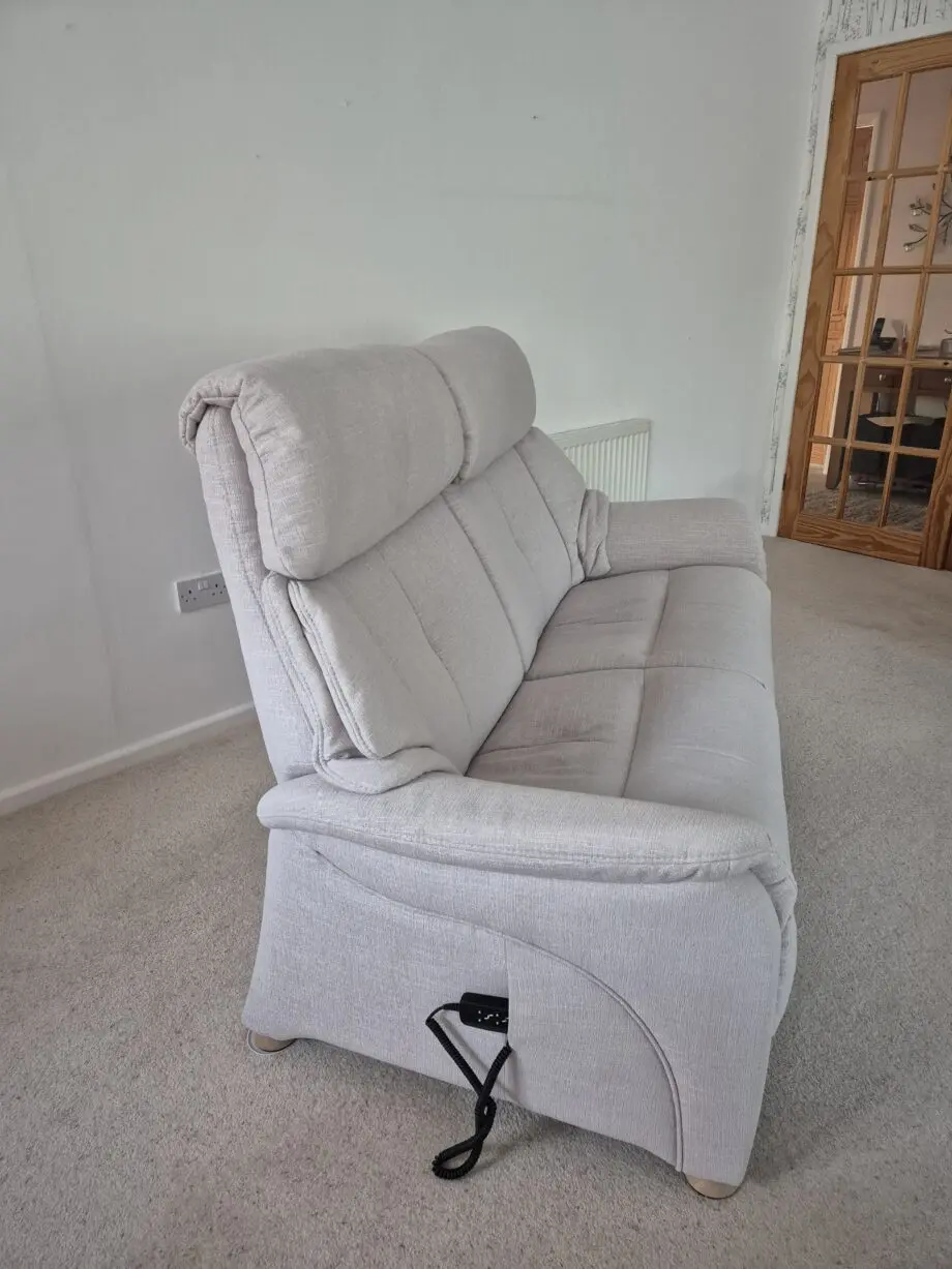 Himolla Chester Sofas - quality made in Germany, neutral colour. The 2-seater has 2 individually powered reclining controls