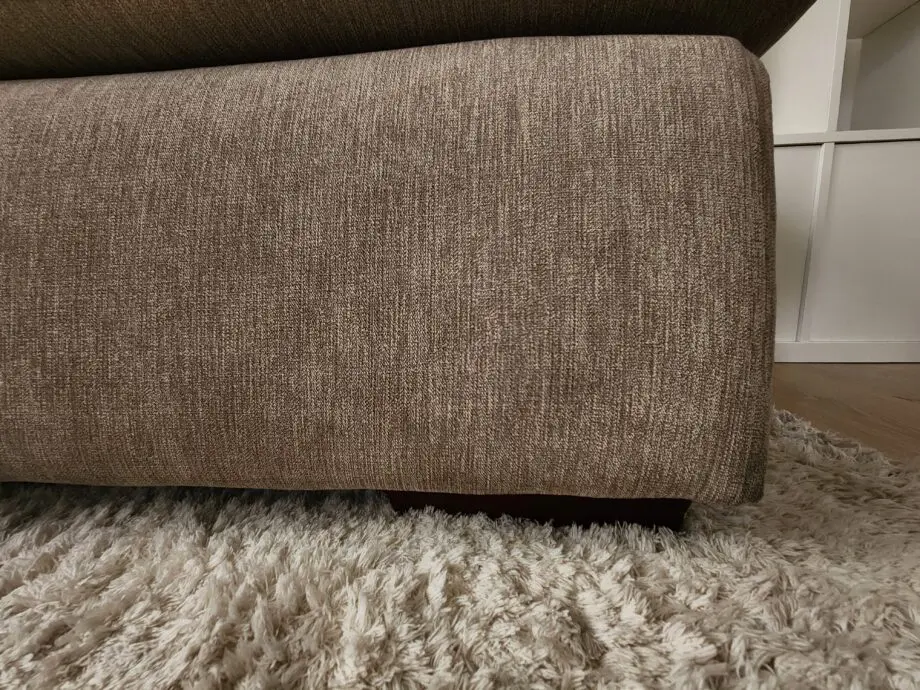 Beige fabric left hand corner sofa