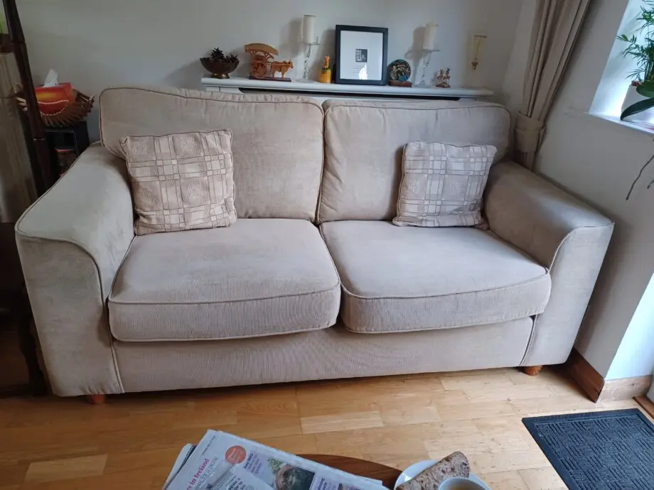 Beige & Dark brown 3 seater sofa