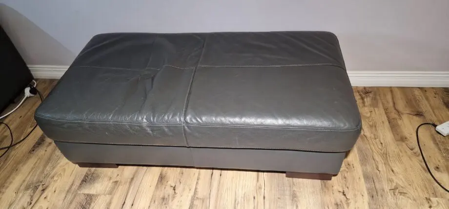 Black 3 seater L shaped sofa + Ottoman with storage