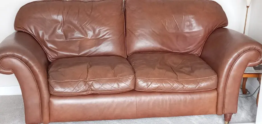 Brown leather sofas 3 seater and 2 seater