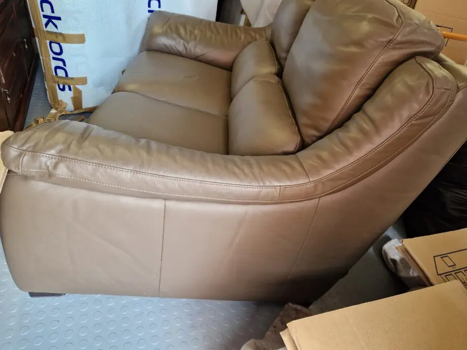Italian Leather Brown Two Seater Sofa