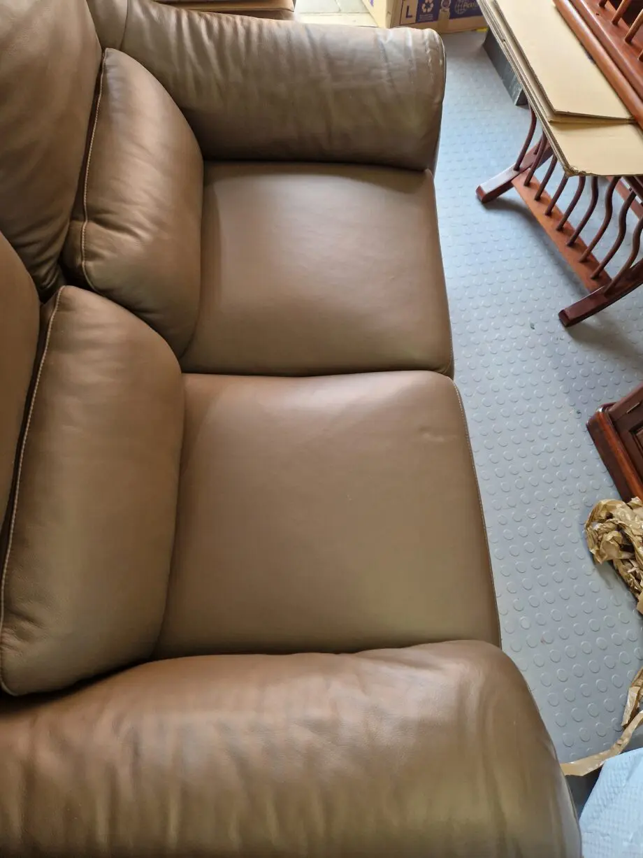 Italian Leather Brown Two Seater Sofa