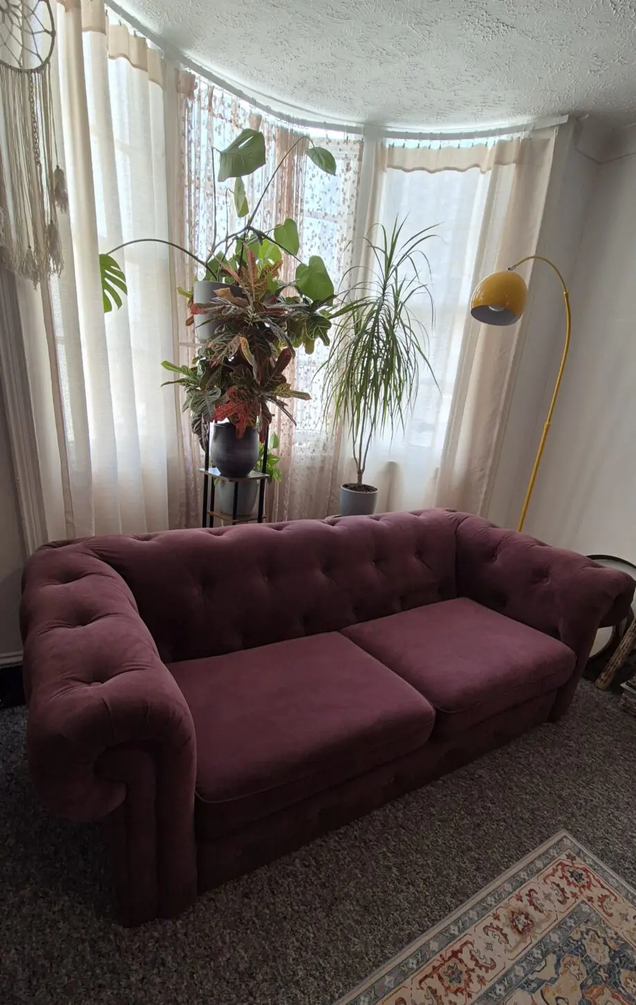 DFS Wine Chesterfield sofa