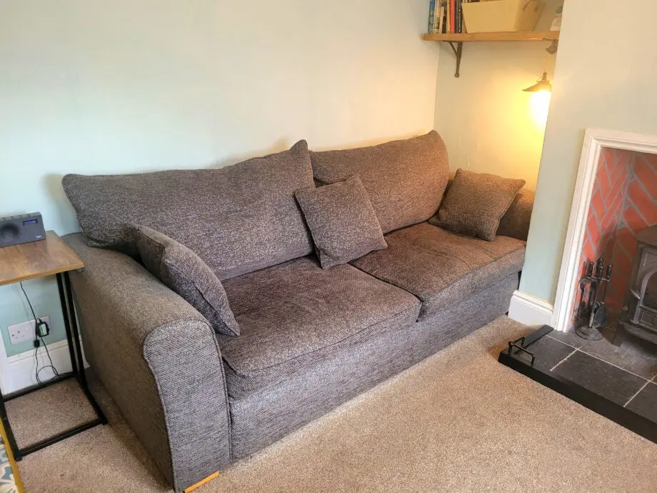 Dark Grey 4 Seater Sofa and Matching Armchair