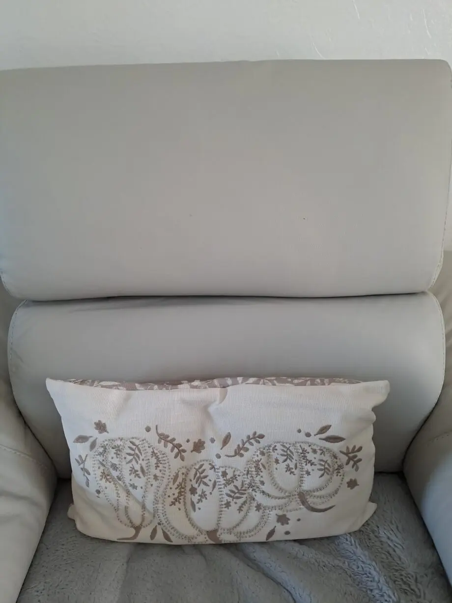 SCS Pearl Grey leather 3 piece suite