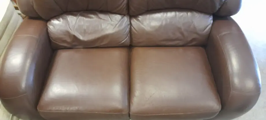 2 seat brown leather recliner sofa