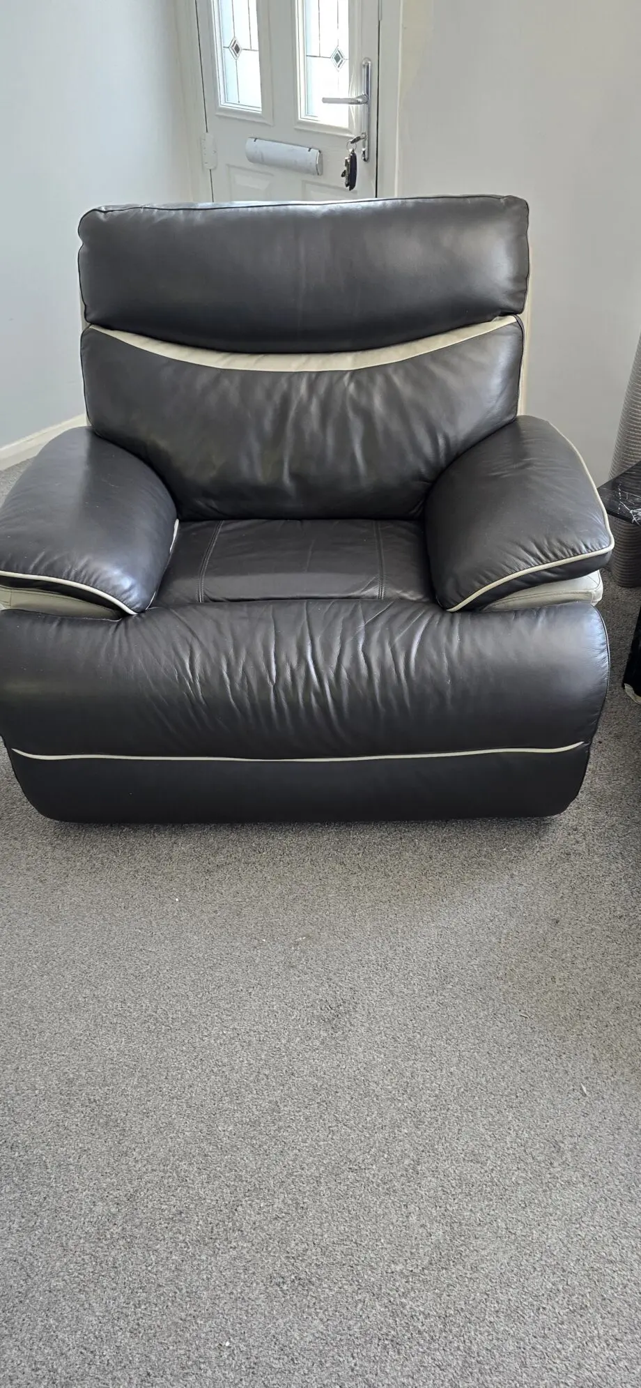 Black and Grey Lazyboy Leather Recliner chair