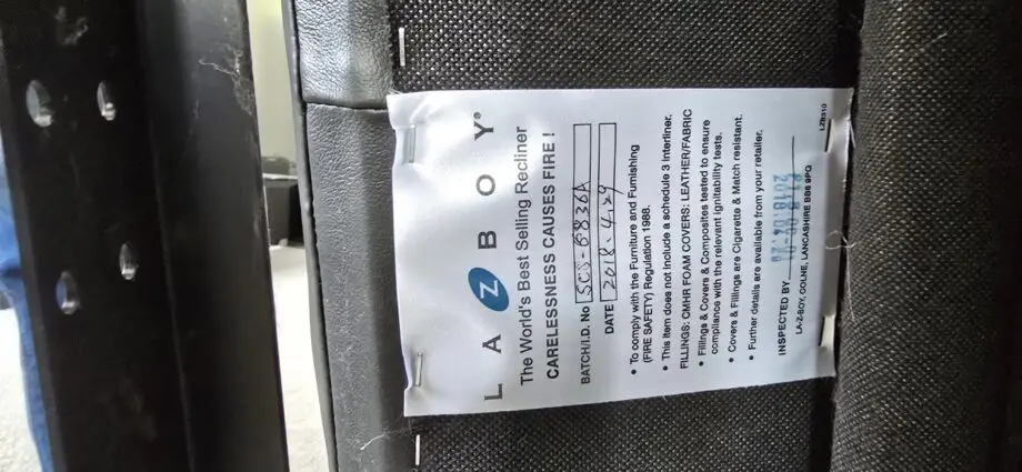 Black and Grey Lazyboy Leather Recliner chair