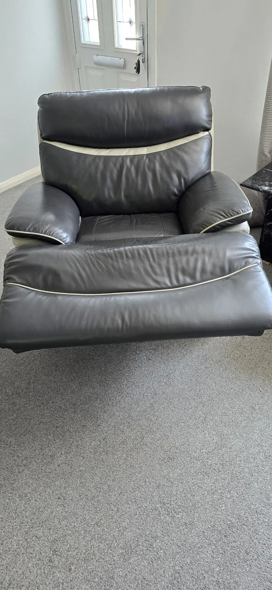 Black and Grey Lazyboy Leather Recliner chair