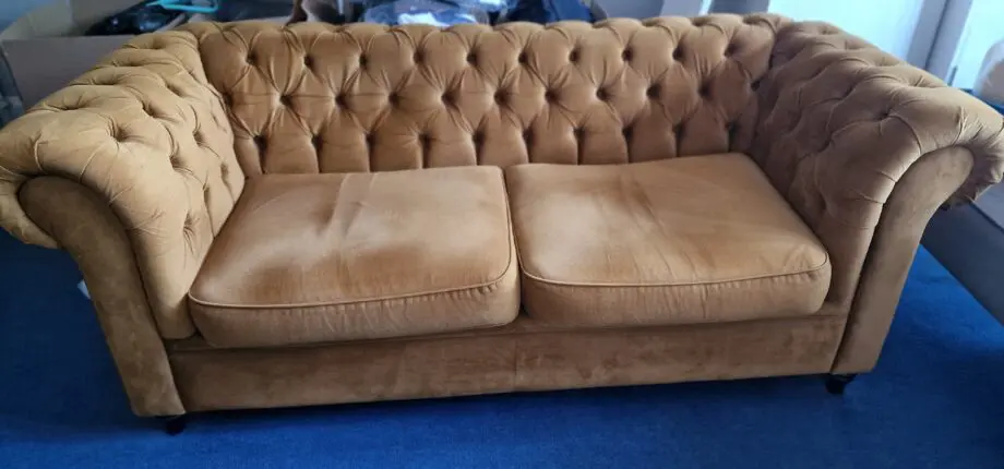 Burks 3 seater Chesterfield Velvet Sofa