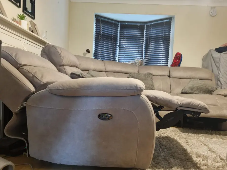 5 Seater Soft Suede Beige Corner Sofa