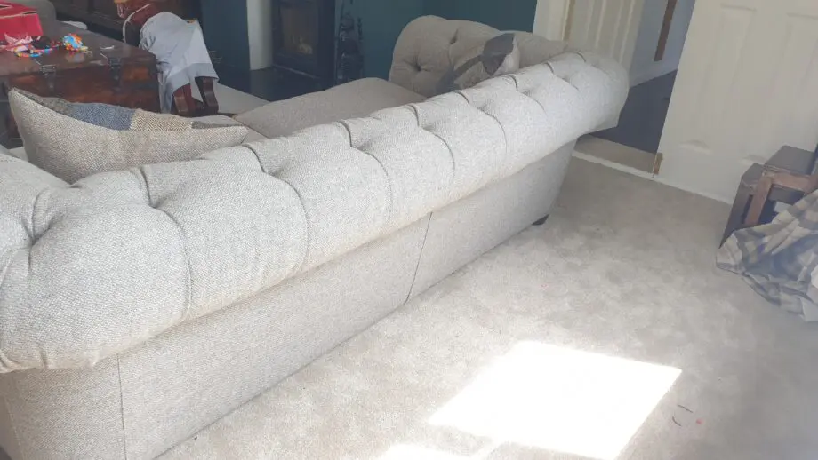 Tetrad Castlebay Sofa Harris Tweed and leather piping. RRP £3344