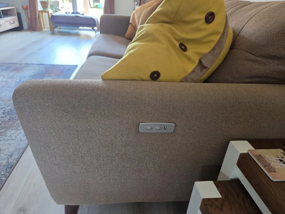 DFS Studio Boucle 3 seater motion sofa. in colour Stone