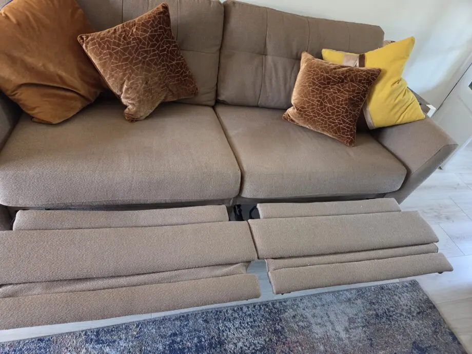 DFS Studio Boucle 3 seater motion sofa. in colour Stone