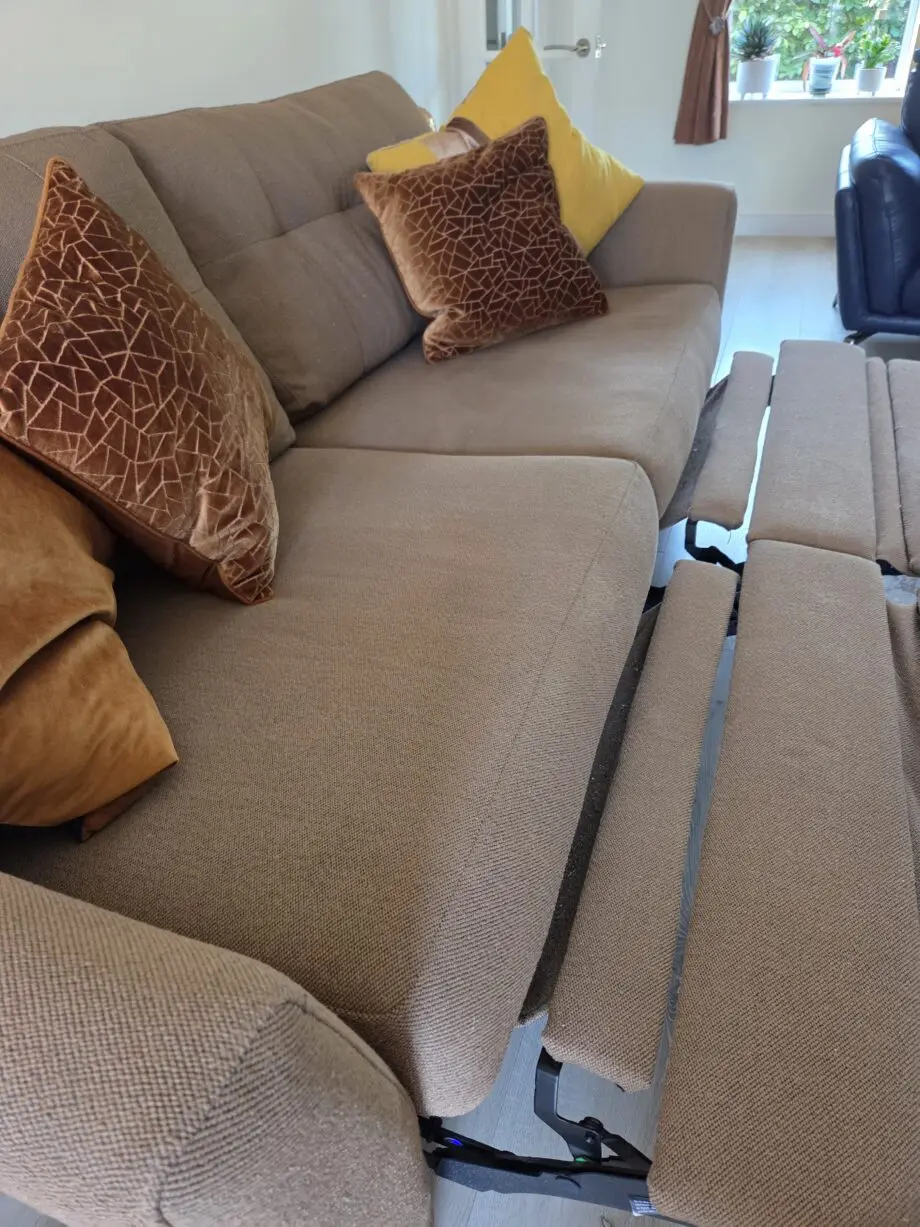 DFS Studio Boucle 3 seater motion sofa. in colour Stone
