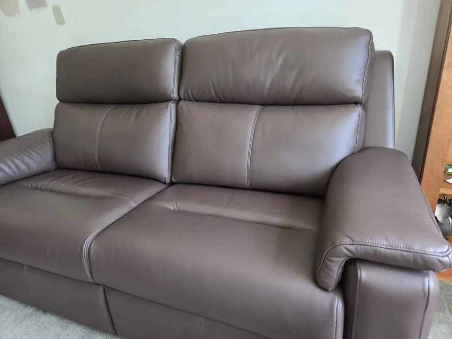 Leather brown sofa