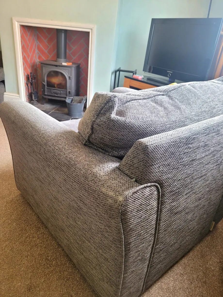 Dark Grey 4 Seater Sofa and Matching Armchair