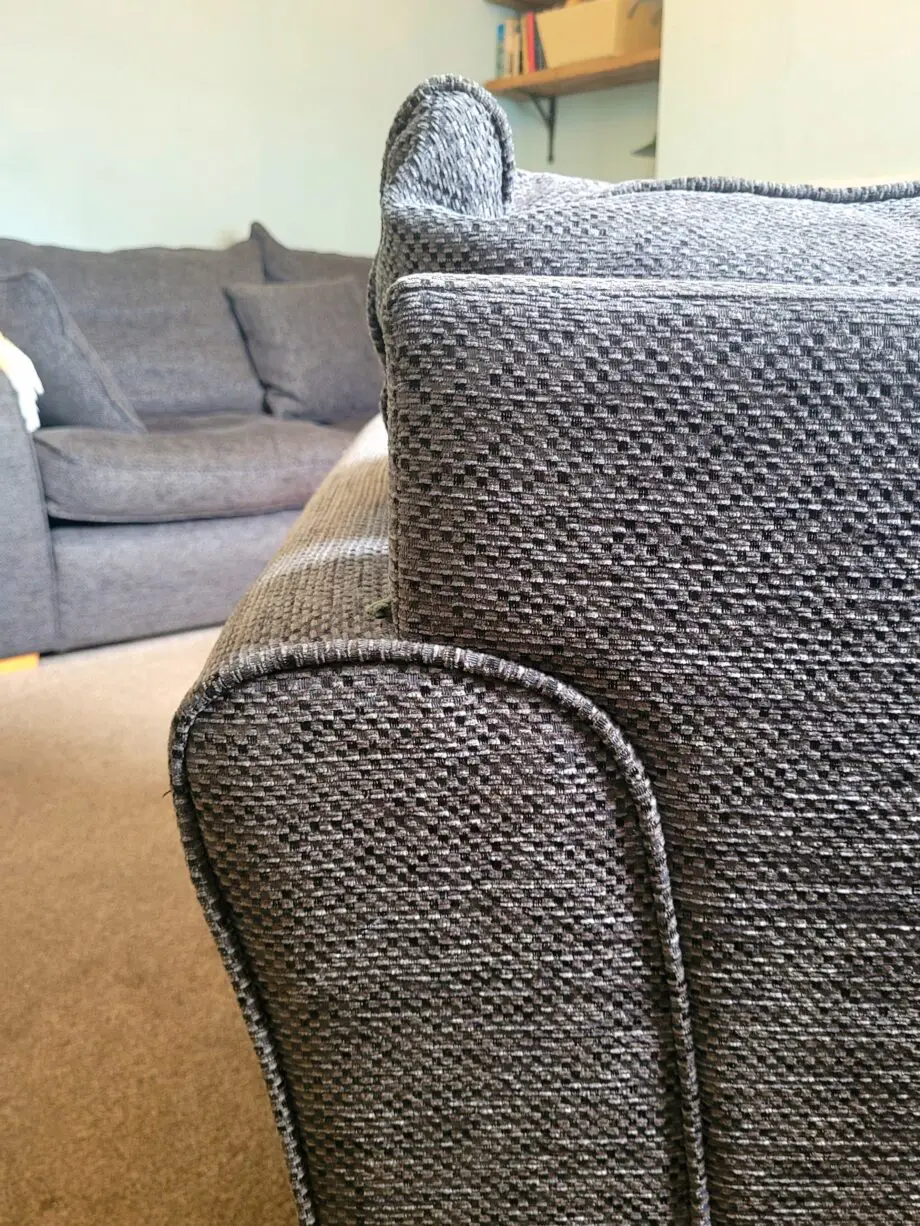 Dark Grey 4 Seater Sofa and Matching Armchair