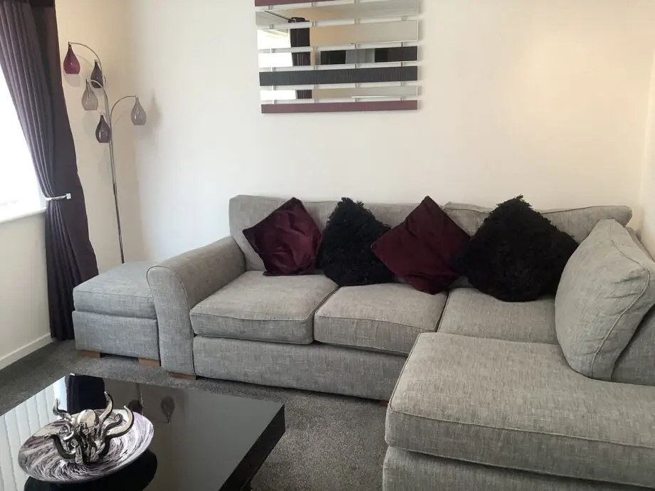 Brand New Next Corner Chaise Sofa + Pouffe For Sale - Order Today, Delivered Tomorrow.