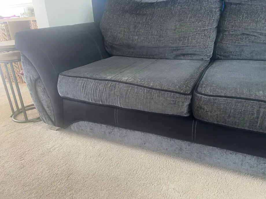 DFS grey and black 2 and 3 seater sofa
