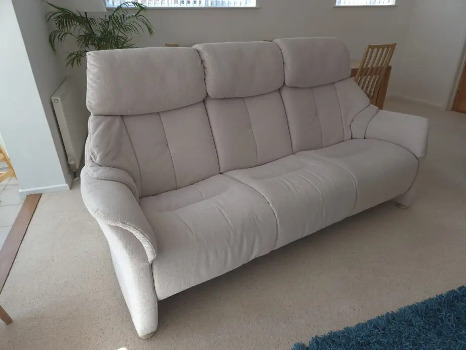 Himolla Chester Sofas - quality made in Germany, neutral colour. The 2-seater has 2 individually powered reclining controls