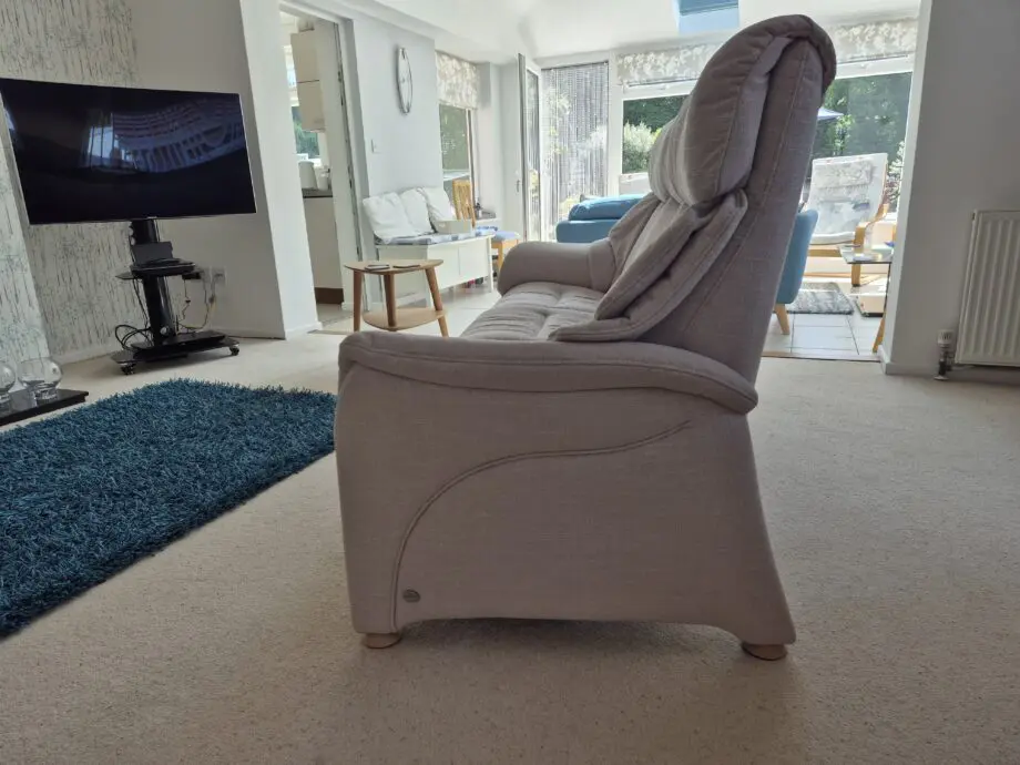 Himolla Chester Sofas - quality made in Germany, neutral colour. The 2-seater has 2 individually powered reclining controls
