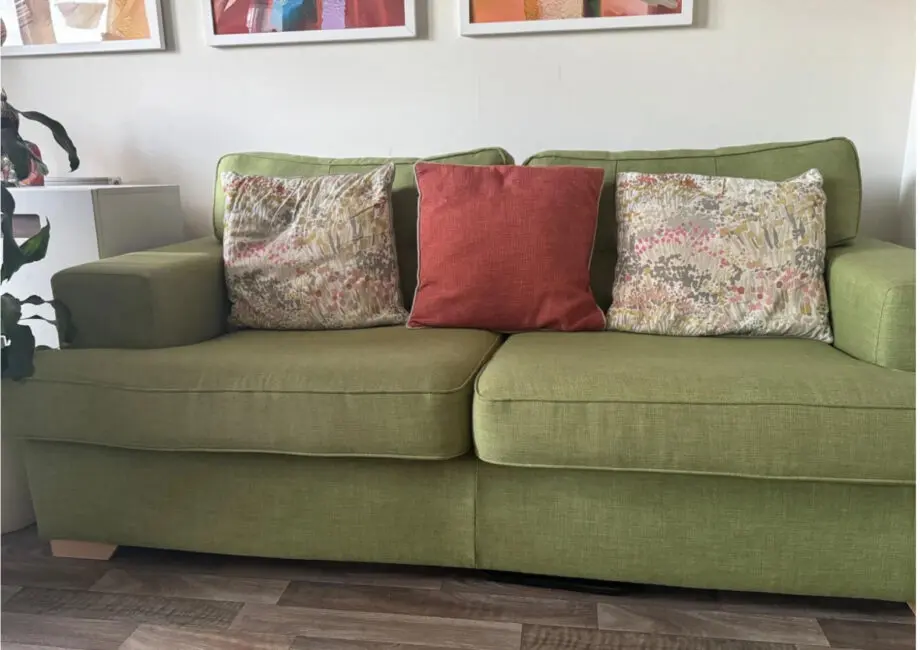 Lime Green Fabric 3 seater sofa